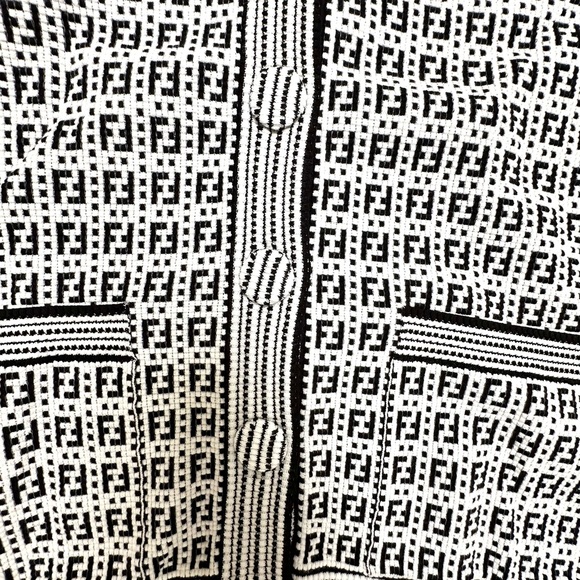 Fendi Wo Logo Ff Interlace Cardigan White - Picture 5 of 7